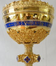 French Antique solid silver Gothic Ciborium